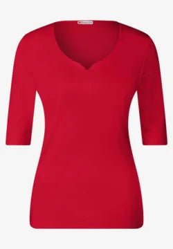 Street One Ada top with double layer and sweetheart neckline 323163