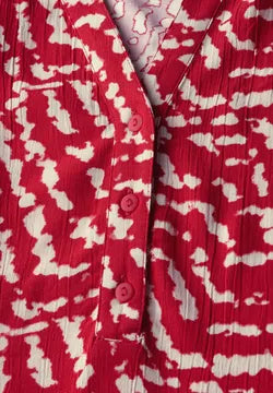 Street One jersey printed shirt in red and beige print 323169 Red