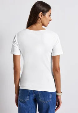 Street One Double layered top with sweetheart neckline and short sleeve 323675