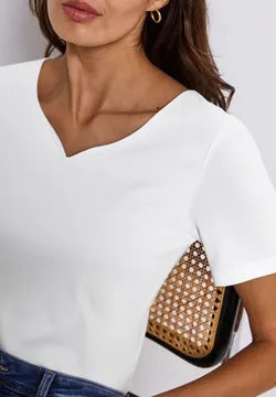 Street One Double layered top with sweetheart neckline and short sleeve 323675