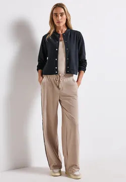 Street One lux short jacket in soft fabric navy  323727