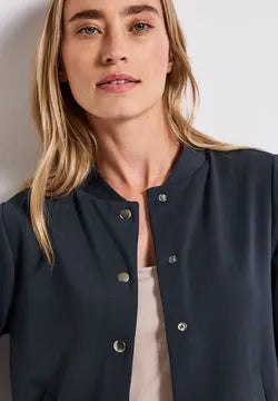 Street One lux short jacket in soft fabric navy  323727