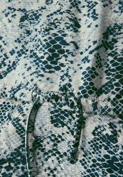 Street One snake print top with drawstring in calm autumn tones of blue  323735