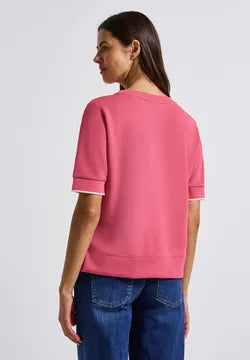 Street One Silk look sweatshirt in Coral 323881