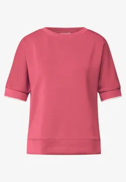 Street One Silk look sweatshirt in Coral 323881