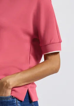 Street One Silk look sweatshirt in Coral 323881