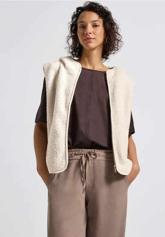 Street One Teddy Vest with hood 323900