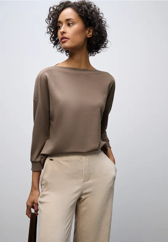 Street One Supersoft light sweatshirt in Mocha