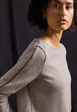 Street One melange knit with sleeve tape detail  324013