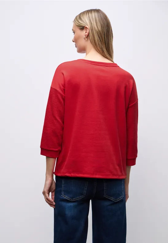 Street One 3/4 sleeve sweatshirt wiwth drawstring 324179