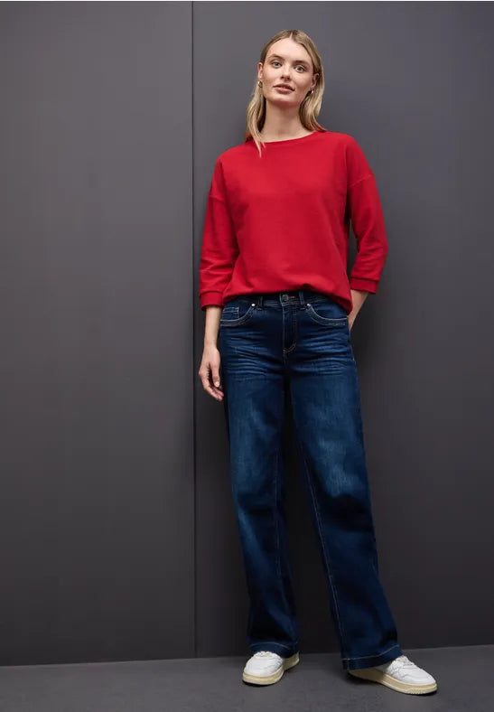 Street One 3/4 sleeve sweatshirt wiwth drawstring 324179
