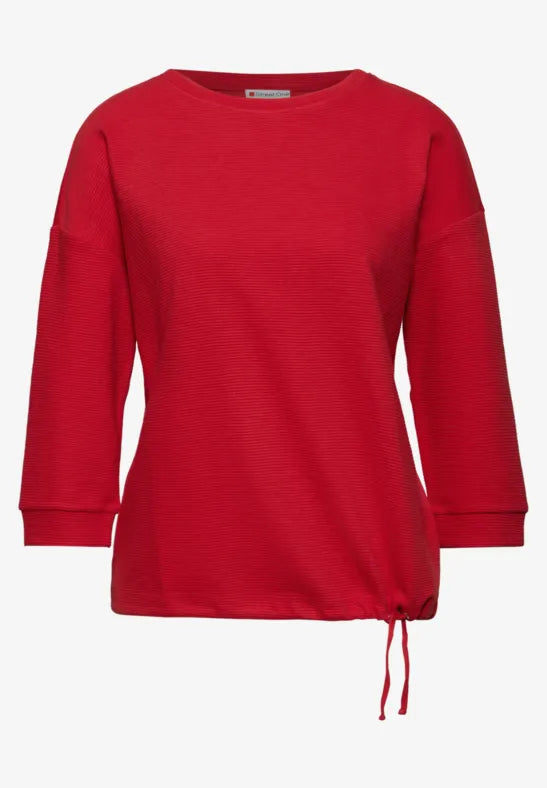Street One 3/4 sleeve sweatshirt wiwth drawstring 324179