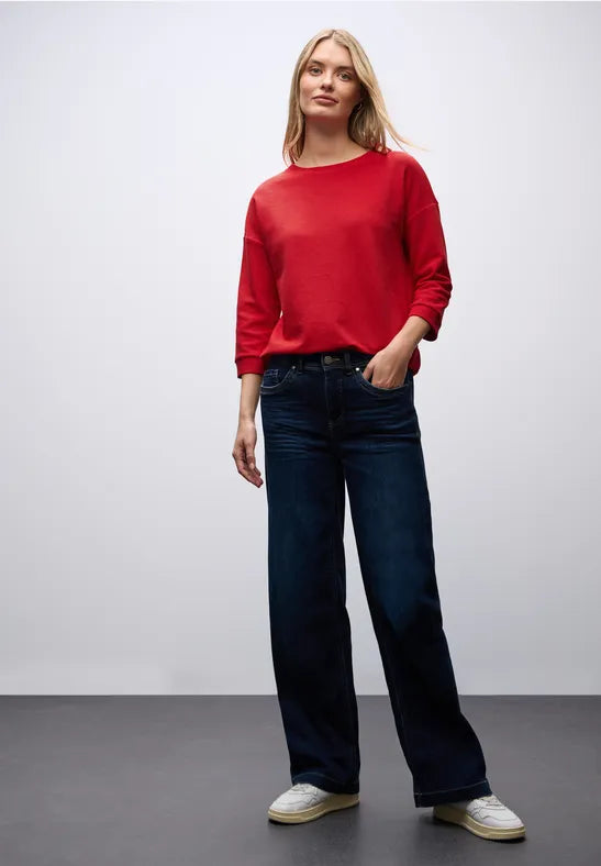 Street One 3/4 sleeve sweatshirt wiwth drawstring 324179