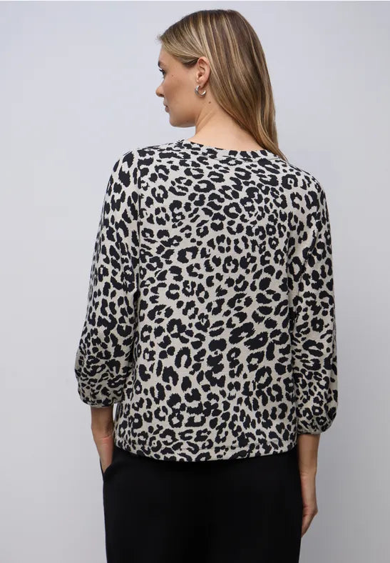Street One Grey Leopard print Sweatshirt
