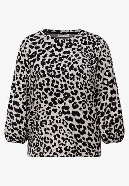 Street One Grey Leopard print Sweatshirt