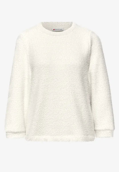 Cecil feather yarn jumper with silver lurex zig zag pattern 324282