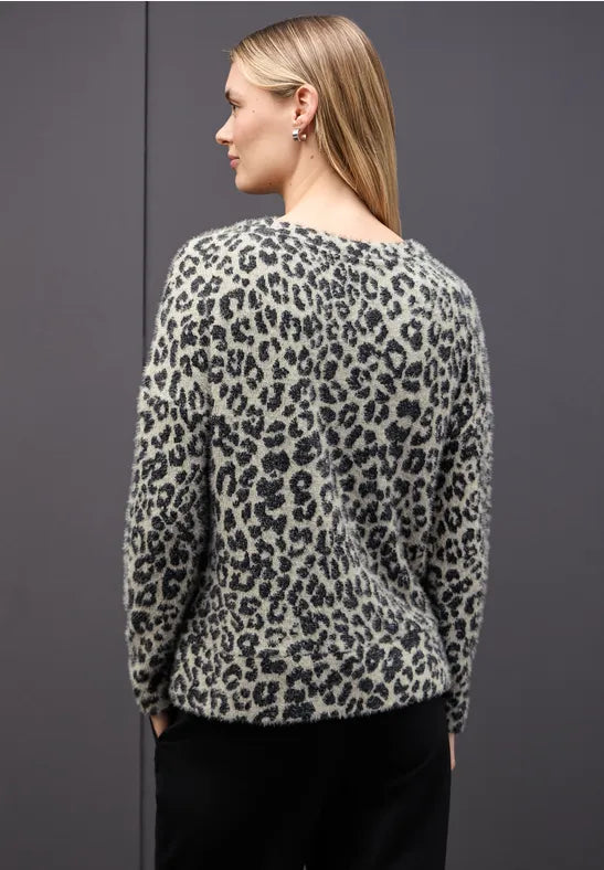 Cecil fluffy Leopard Print knit 324285
