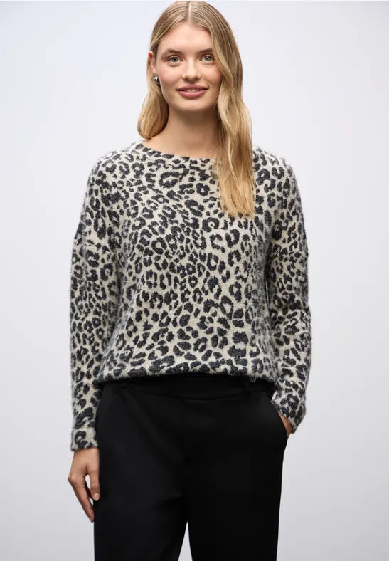 Cecil fluffy Leopard Print knit 324285