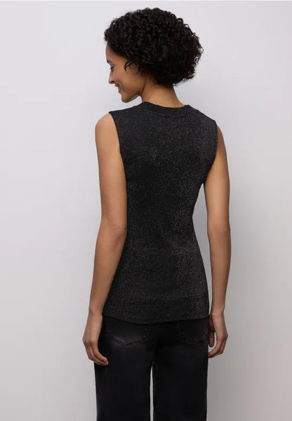 Street One Sleeveless turtleneck with lurex. Black or Champagne 324288