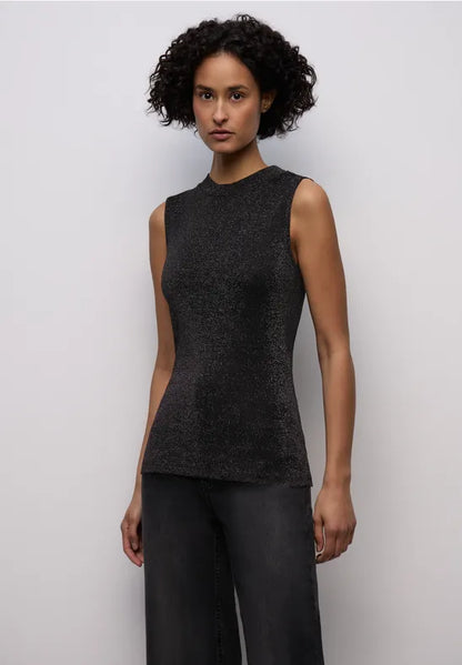 Street One Sleeveless turtleneck with lurex. Black or Champagne 324288