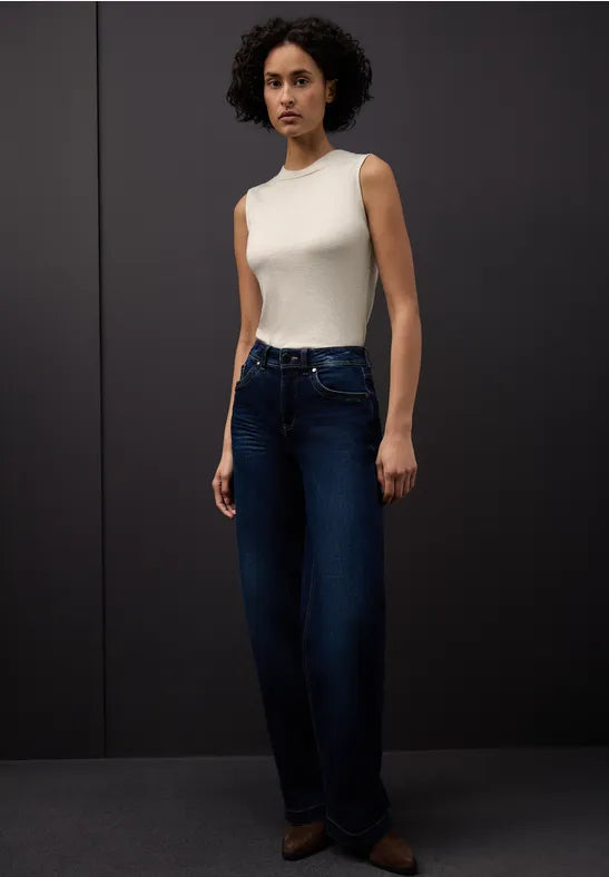 Street One Sleeveless turtleneck with lurex. Black or Champagne 324288