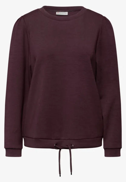 Cecil silk look soft top with baby puff shoulders and Drawstring waist 324297