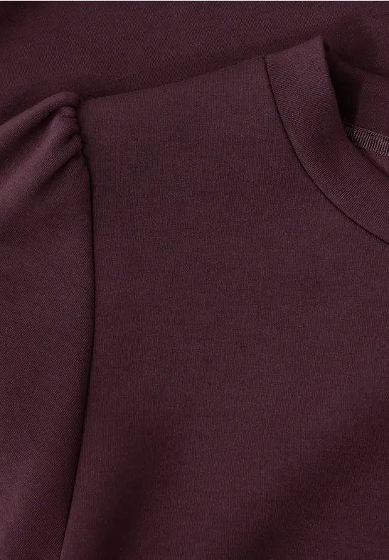 Cecil silk look soft top with baby puff shoulders and Drawstring waist 324297