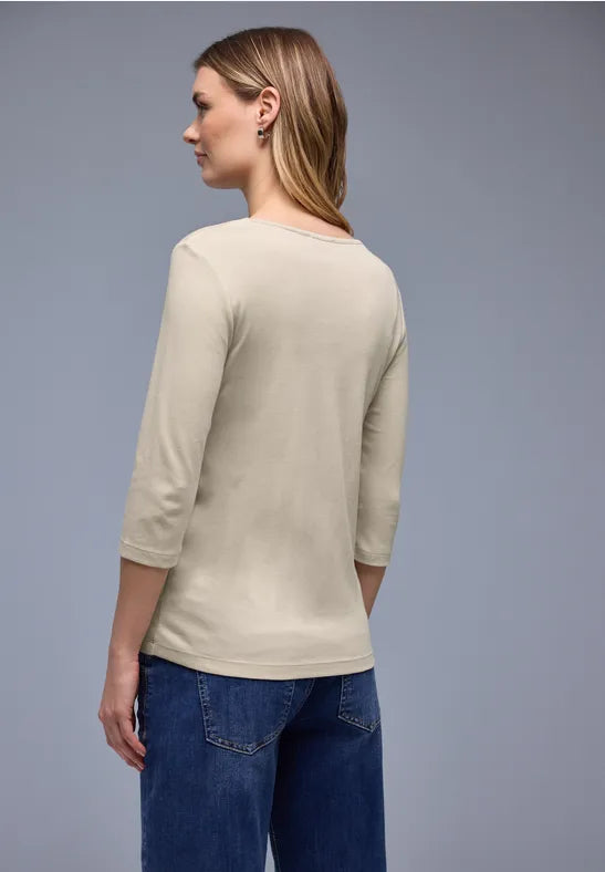 Street One Cotton Double Layered top in soft Beige  324527
