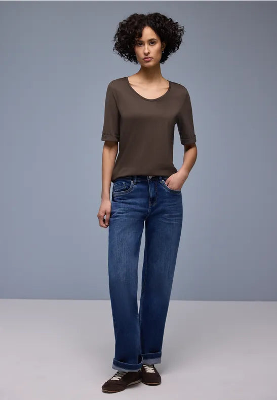 Street One Cotton V Neck T Shirt 324528