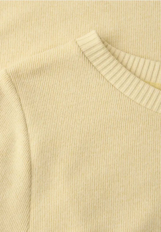 Street One roundneck sweatshirt in Soft Yellow  324626
