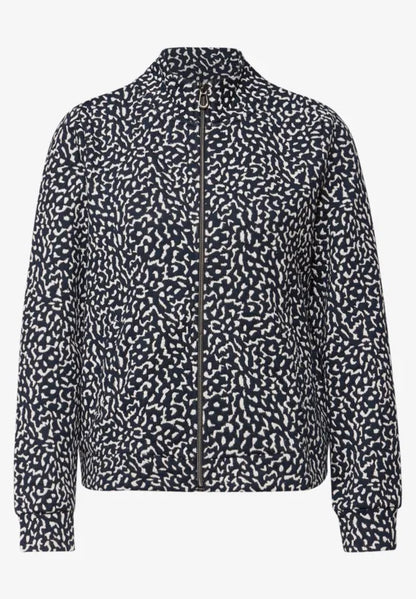 Street One Textured zip jacket in Navy Print  324634