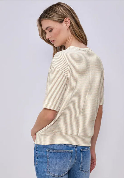 Street One Short-sleeved shirt with textured stripes 324790