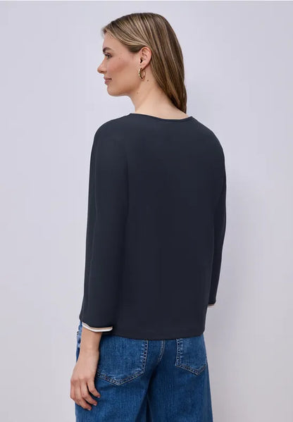 Street One 3/4-sleeve shirt with contrasting detail 324793