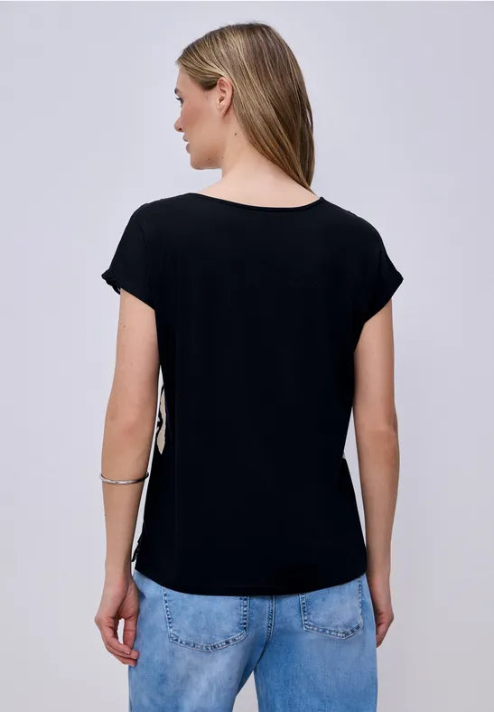 Street One T-shirt with V neck and front print 324801