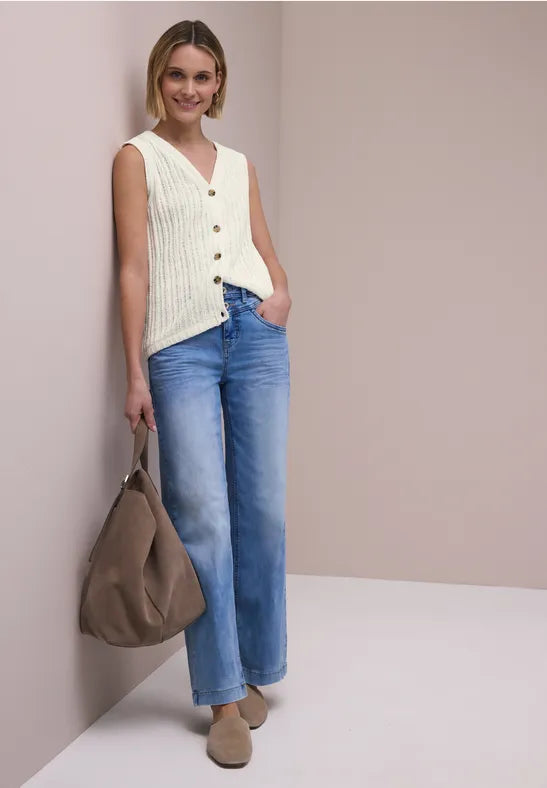 Street One knit waistcoat in Off White 325063