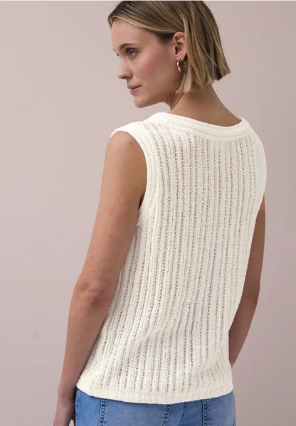 Street One knit waistcoat in Off White 325063