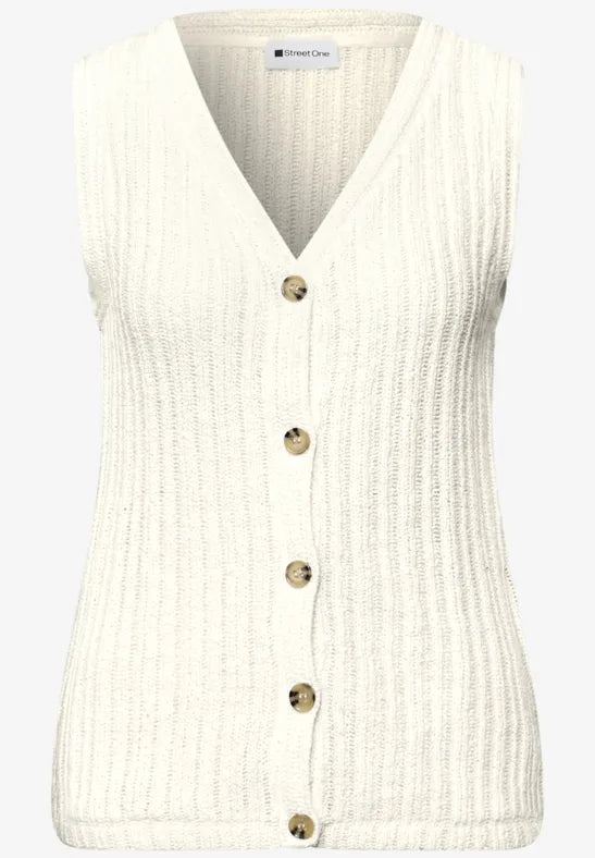 Street One knit waistcoat in Off White 325063