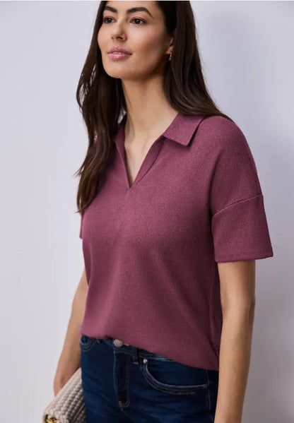 Street One Short Sleeve Knit with collar 325067