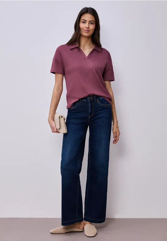 Street One Short Sleeve Knit with collar 325067