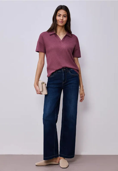 Street One Short Sleeve Knit with collar 325067