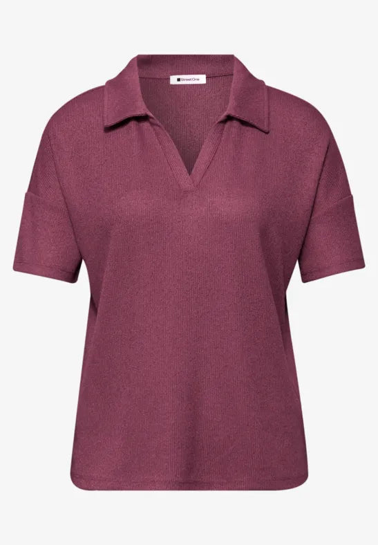 Street One Short Sleeve Knit with collar 325067