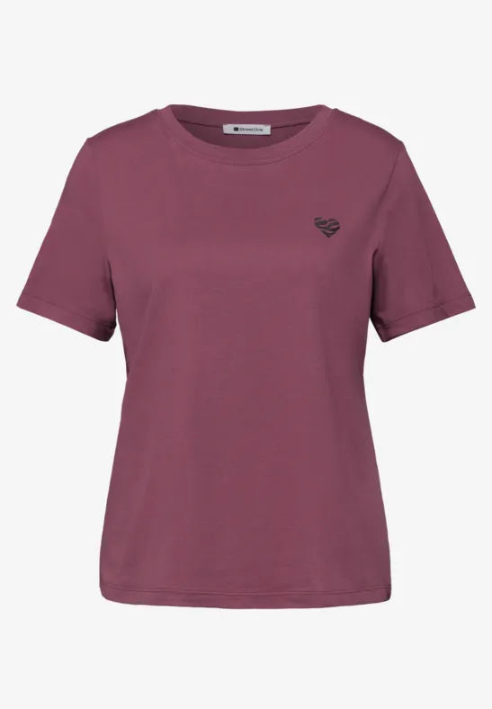 Street One Cotton t Shirt with heart Motif 325090