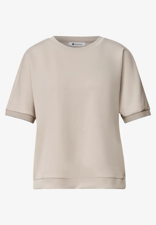 Street One Round neck top with lurex trim 325262