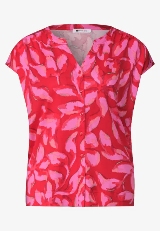 Street One V Neck Cotton Printed shirt 325315