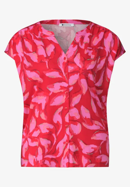 Street One V Neck Cotton Printed shirt 325315
