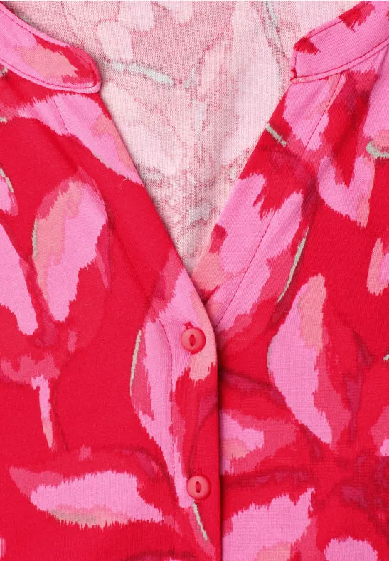 Street One V Neck Cotton Printed shirt 325315