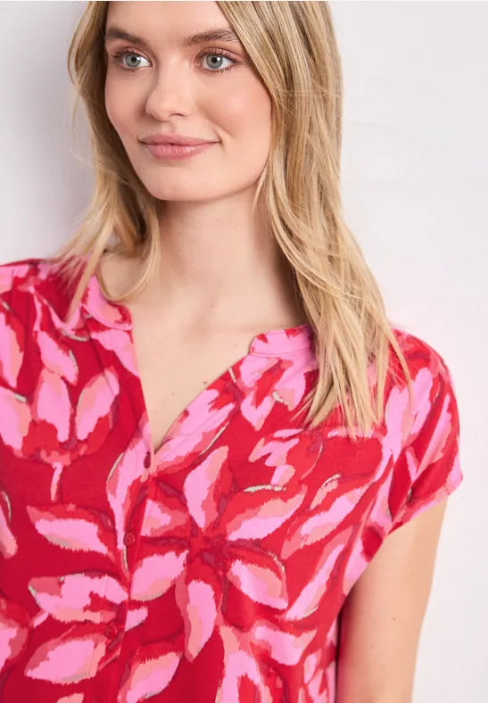 Street One V Neck Cotton Printed shirt 325315
