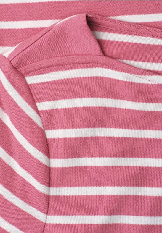 Street One Cotton Stripe T Shirt in Pink or Navy 325572