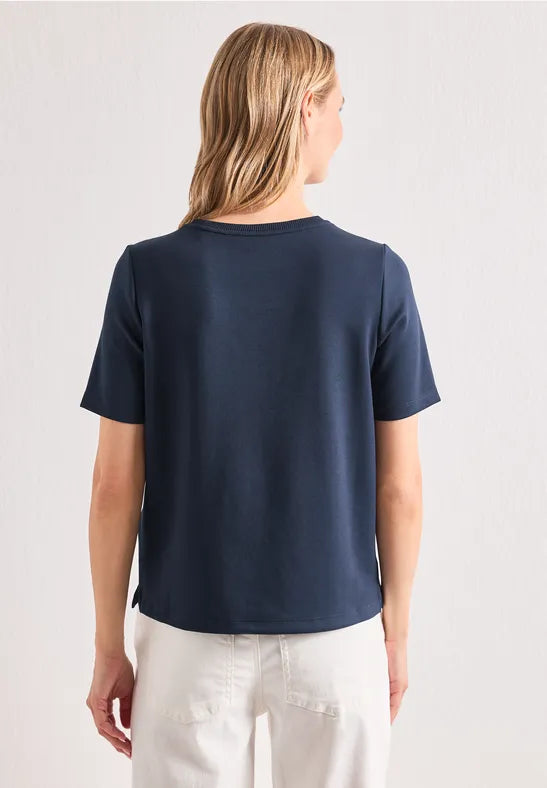 Street One Jersey Top with Chest Pocket Detail | Short Sleeve | 325603