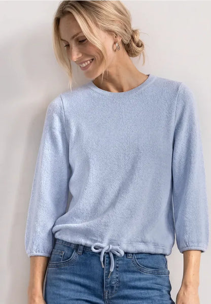 Street One Knit-Look Top with Drawstring Hem | 3/4 Sleeve | 325612